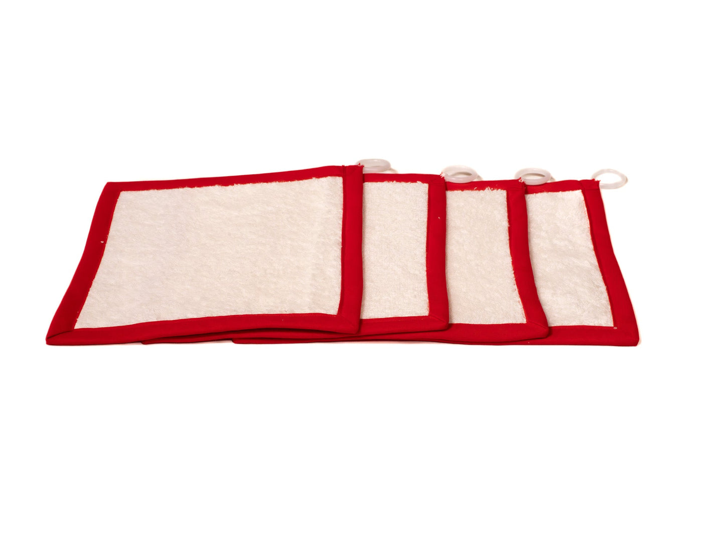 Pack (4) toalla con anilla ROJO