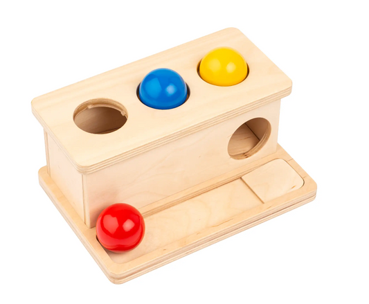 Caja con pelotas para empujar