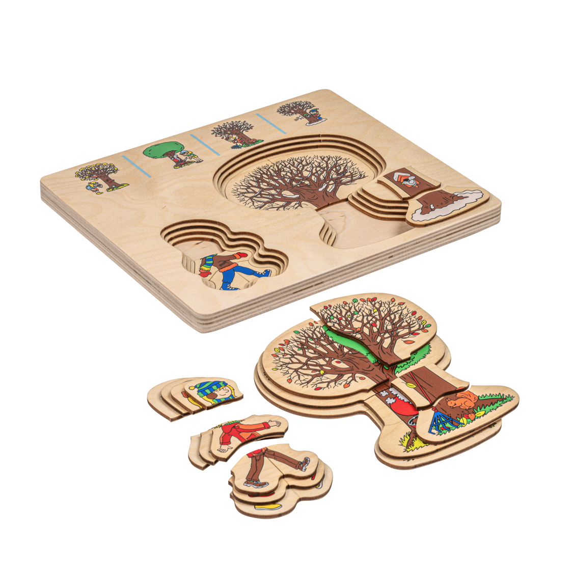 Puzzle 28 piezas, árbol 4 estaciones