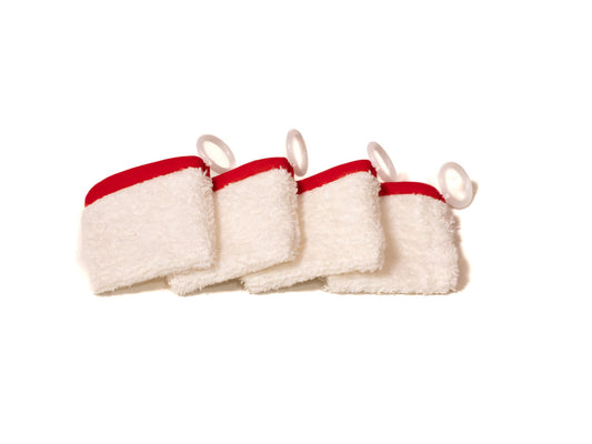 Pack (4) guantes de mano con anilla ROJO