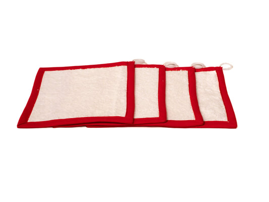 Pack (4) toalla con anilla ROJO