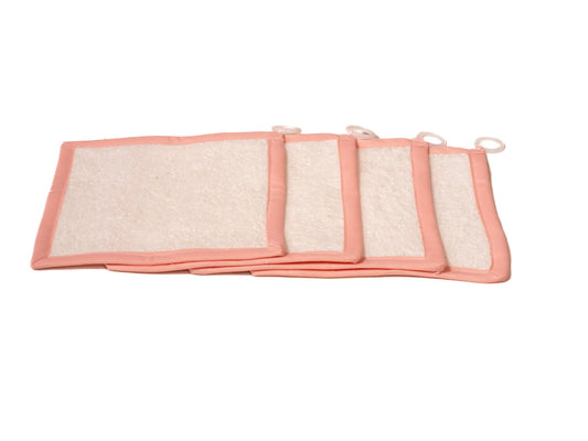 Pack (4) toalla con anilla ROSA PASTEL (bies)